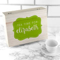 Time For Tea! Coloured Personalised Wooden Tea Box