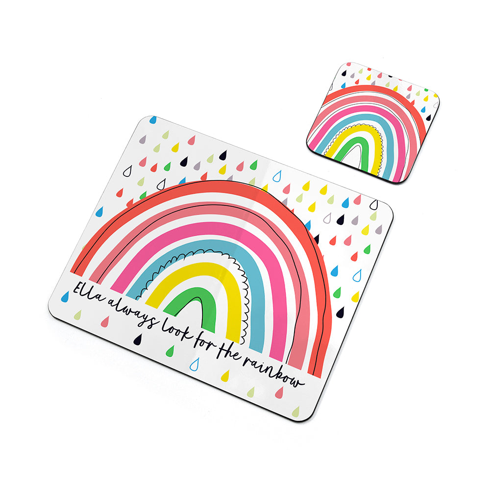Personalised Children’s Rainbow Placemat Set