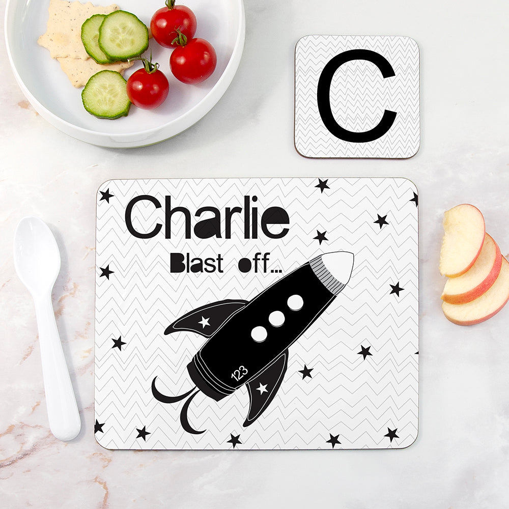 Personalised Children’s Space Rocket Placemat Set