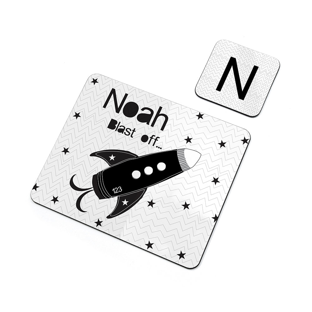 Personalised Children’s Space Rocket Placemat Set