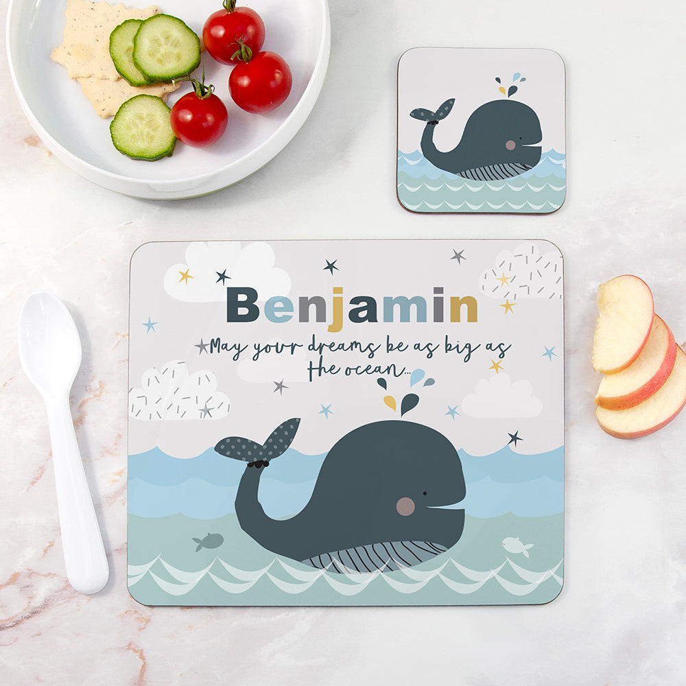 Personalised Children’s Whale Placemat Set