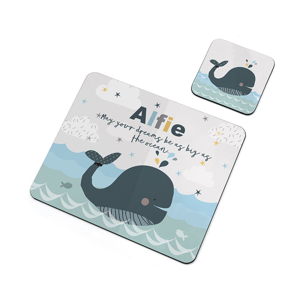 Personalised Children’s Whale Placemat Set