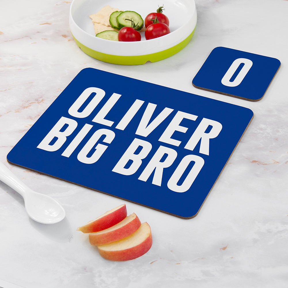 Boy’s Personalised Bro Placemat Set