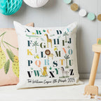 Personalised Safari Animals Alphabet Cushion Cover