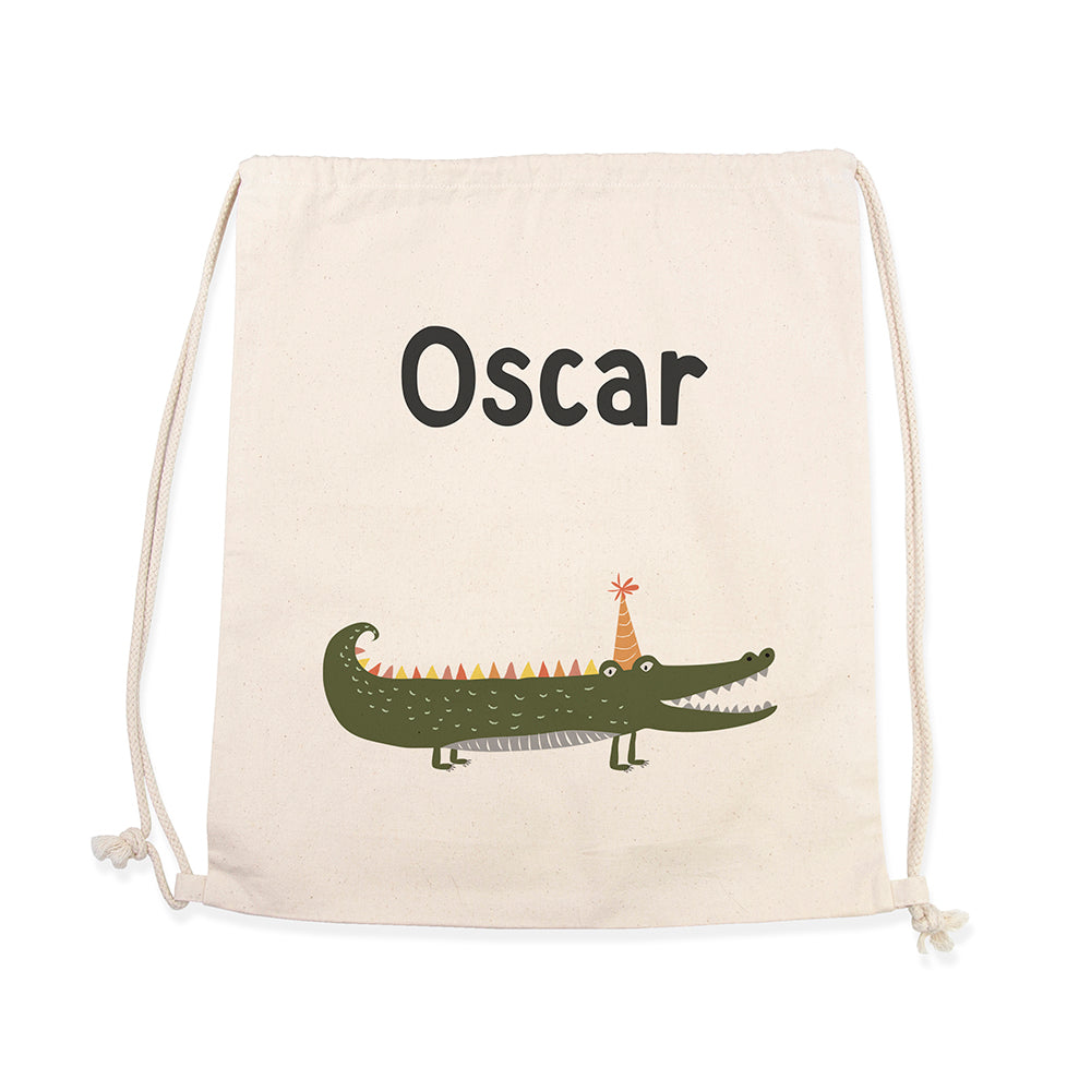 Personalised Crocodile Cotton Nursery Bag