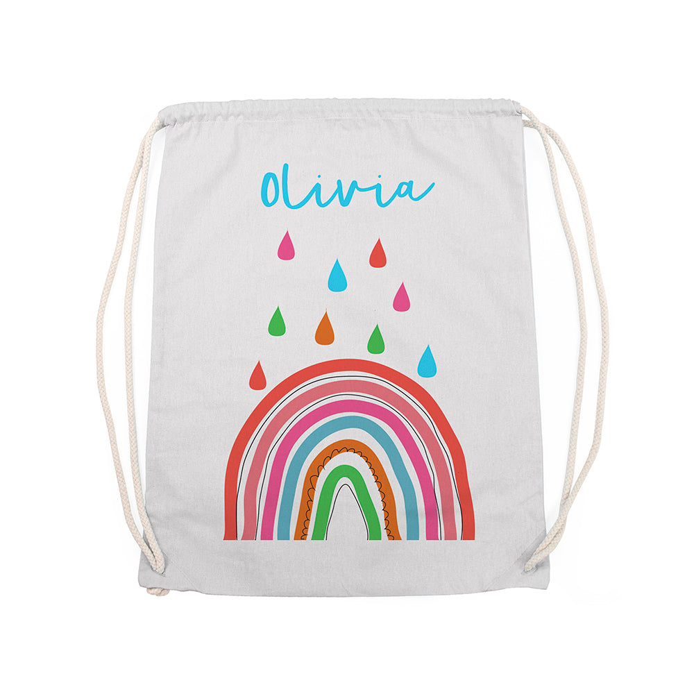 Personalised Children's Rainbow PE Kit Bag