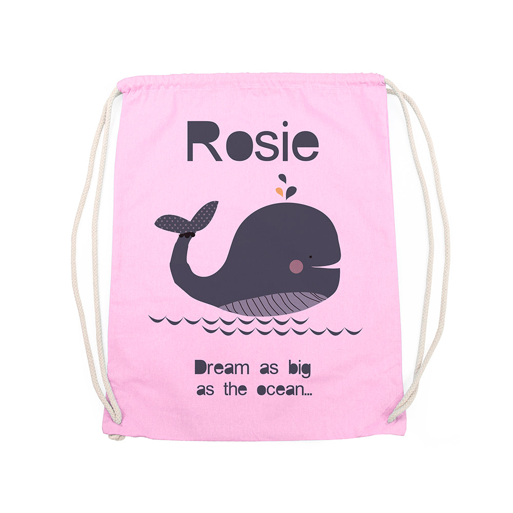 Personalised Children's Whale PE Kit Bag