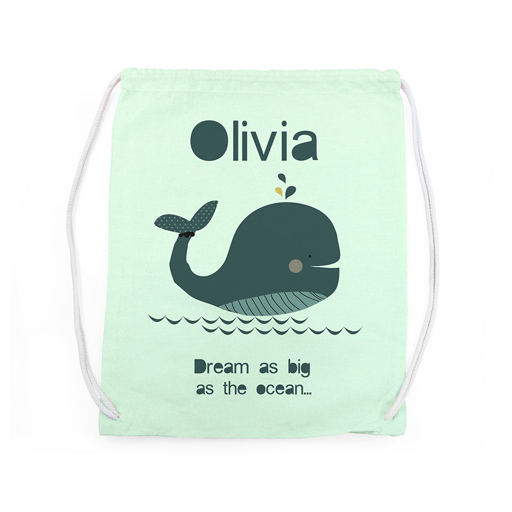 Personalised Children's Whale PE Kit Bag