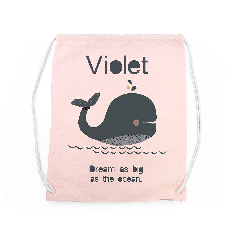 Personalised Children's Whale PE Kit Bag