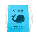 Personalised Children's Whale PE Kit Bag