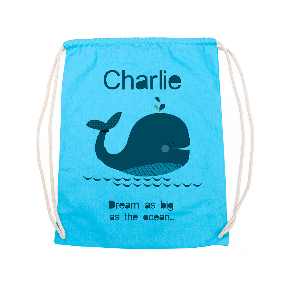 Personalised Children's Whale PE Kit Bag