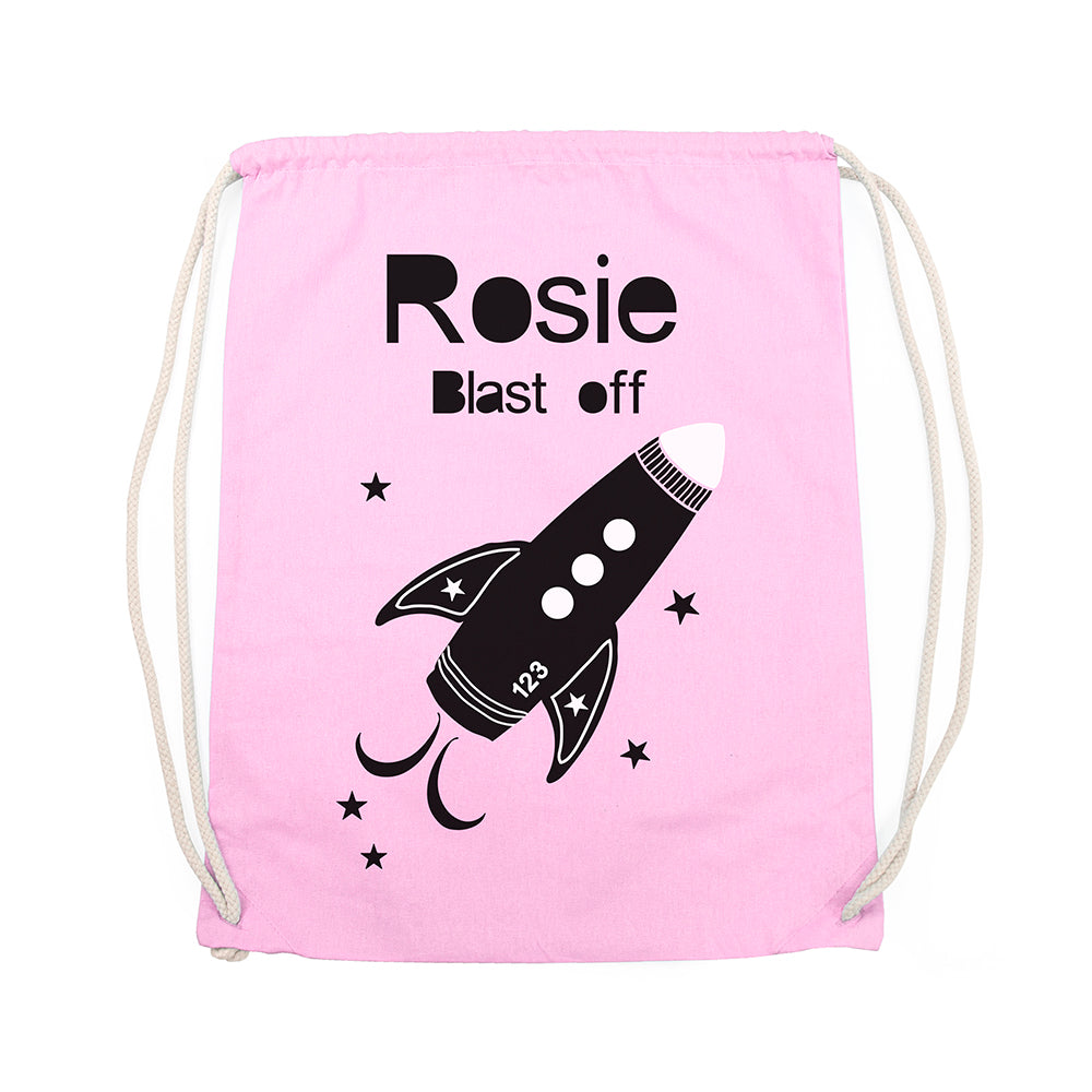 Personalised Children's Space Rocket PE Kit Bag