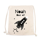 Personalised Children's Space Rocket PE Kit Bag