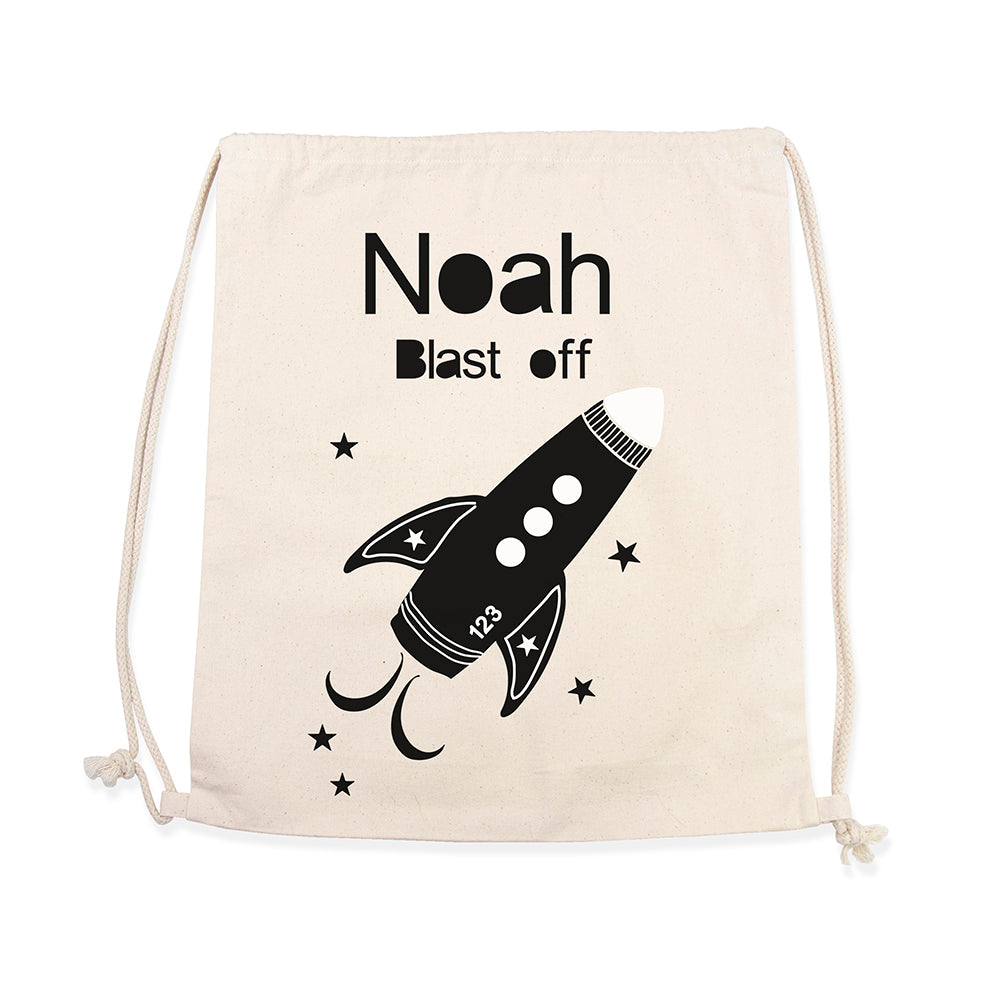 Personalised Children's Space Rocket PE Kit Bag