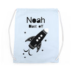 Personalised Children's Space Rocket PE Kit Bag
