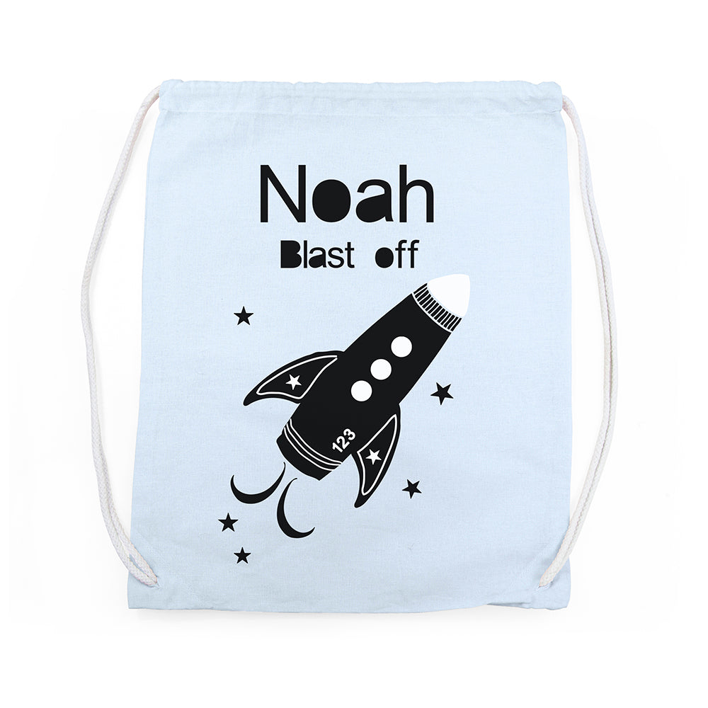 Personalised Children's Space Rocket PE Kit Bag