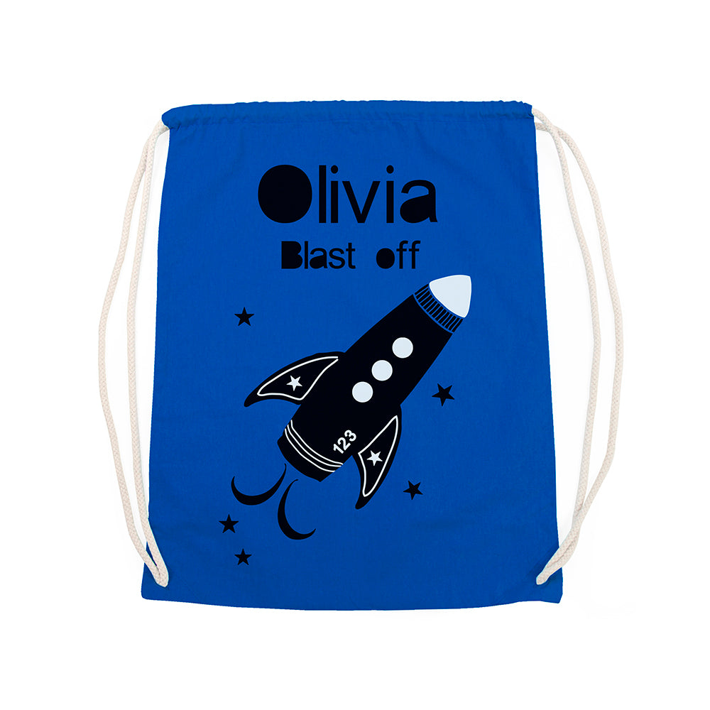 Personalised Children's Space Rocket PE Kit Bag