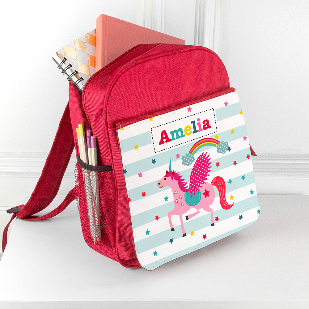 Personalised Girl's Unicorn Mini Rucksack
