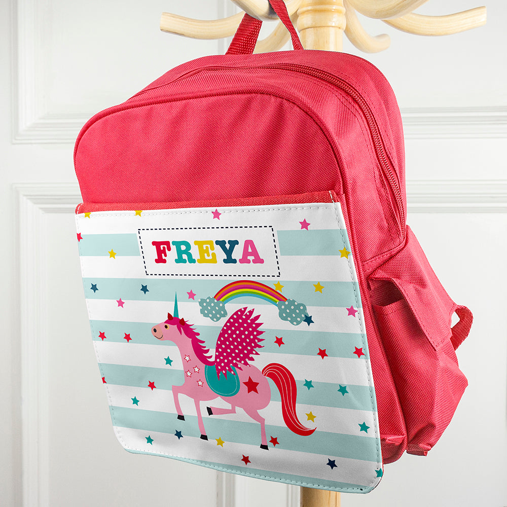 Personalised Girl's Unicorn Mini Rucksack
