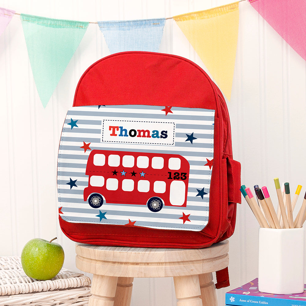 Personalised Boy's Red Mini Rucksack