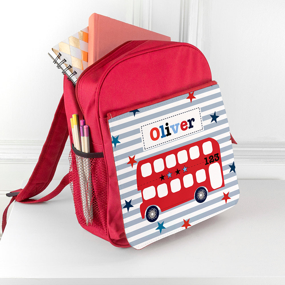 Personalised Boy's Red Mini Rucksack