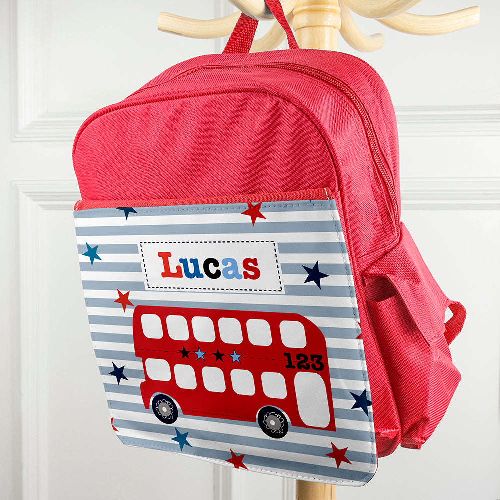 Personalised Boy's Red Mini Rucksack