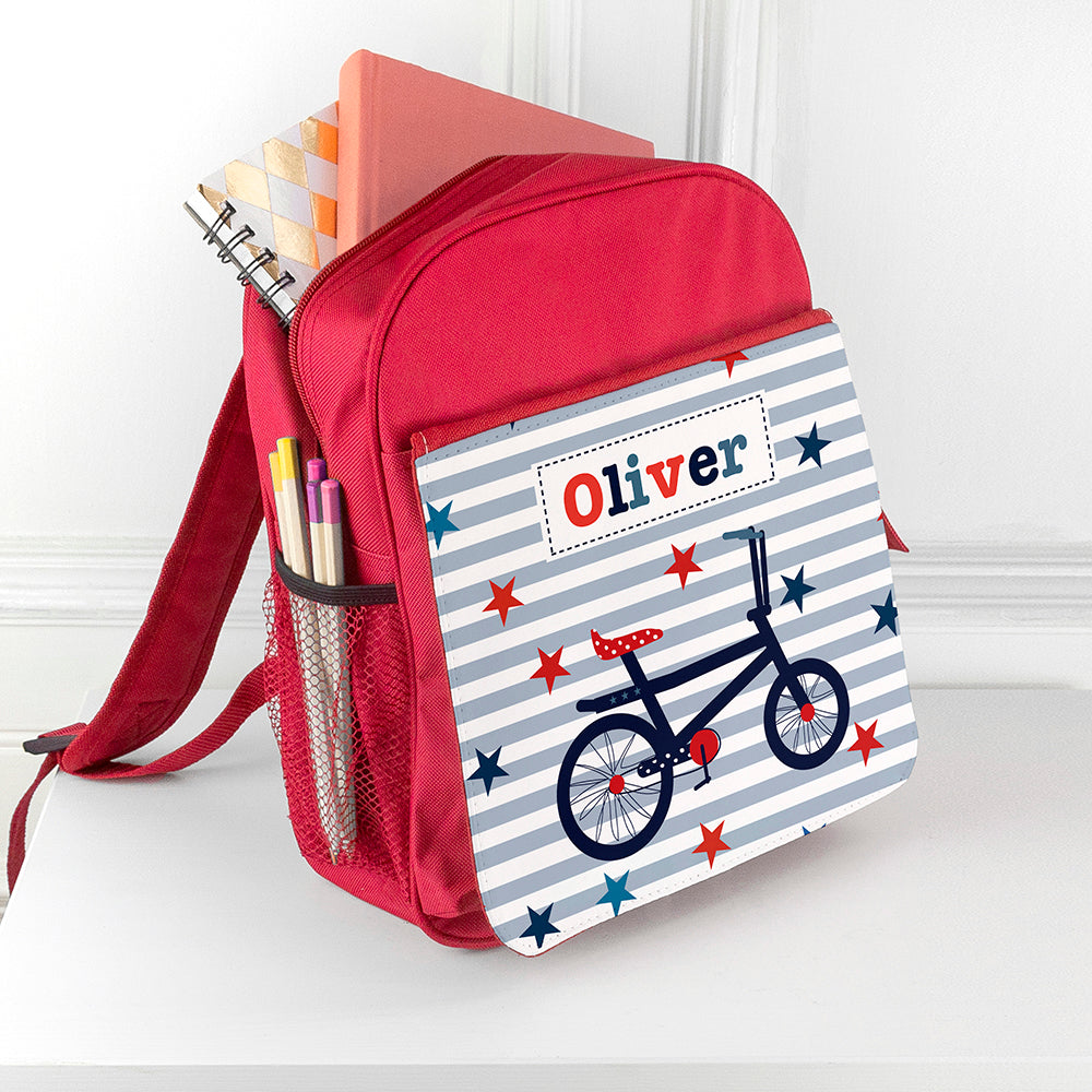 Personalised Boy's Red Mini Rucksack