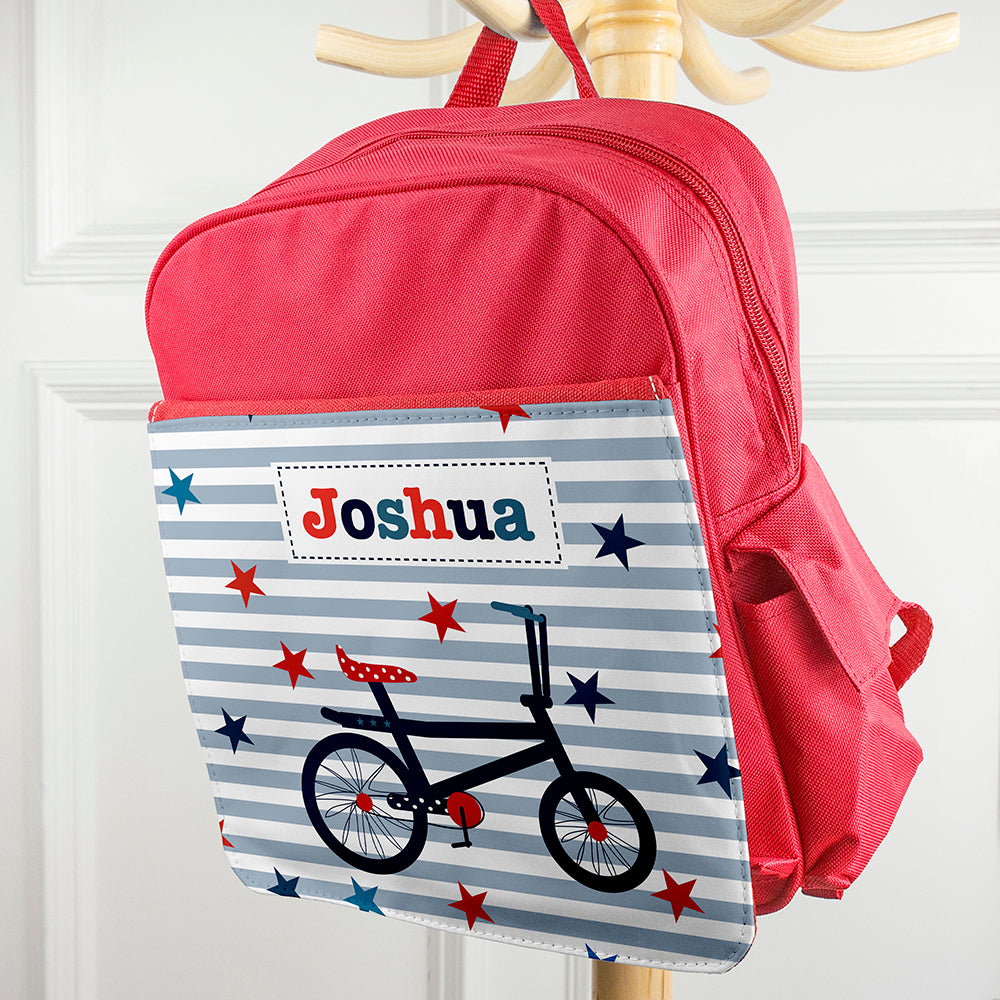 Personalised Boy's Red Mini Rucksack