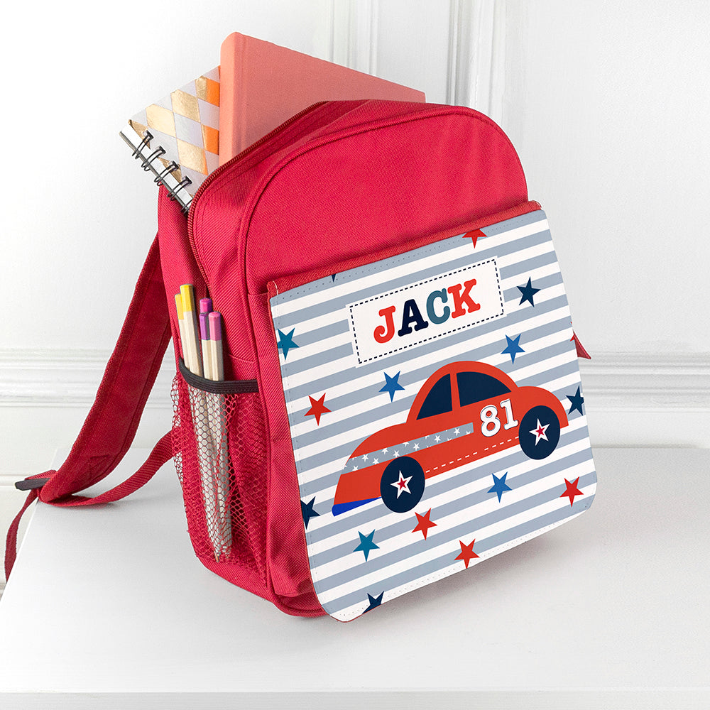 Personalised Boy's Red Mini Rucksack