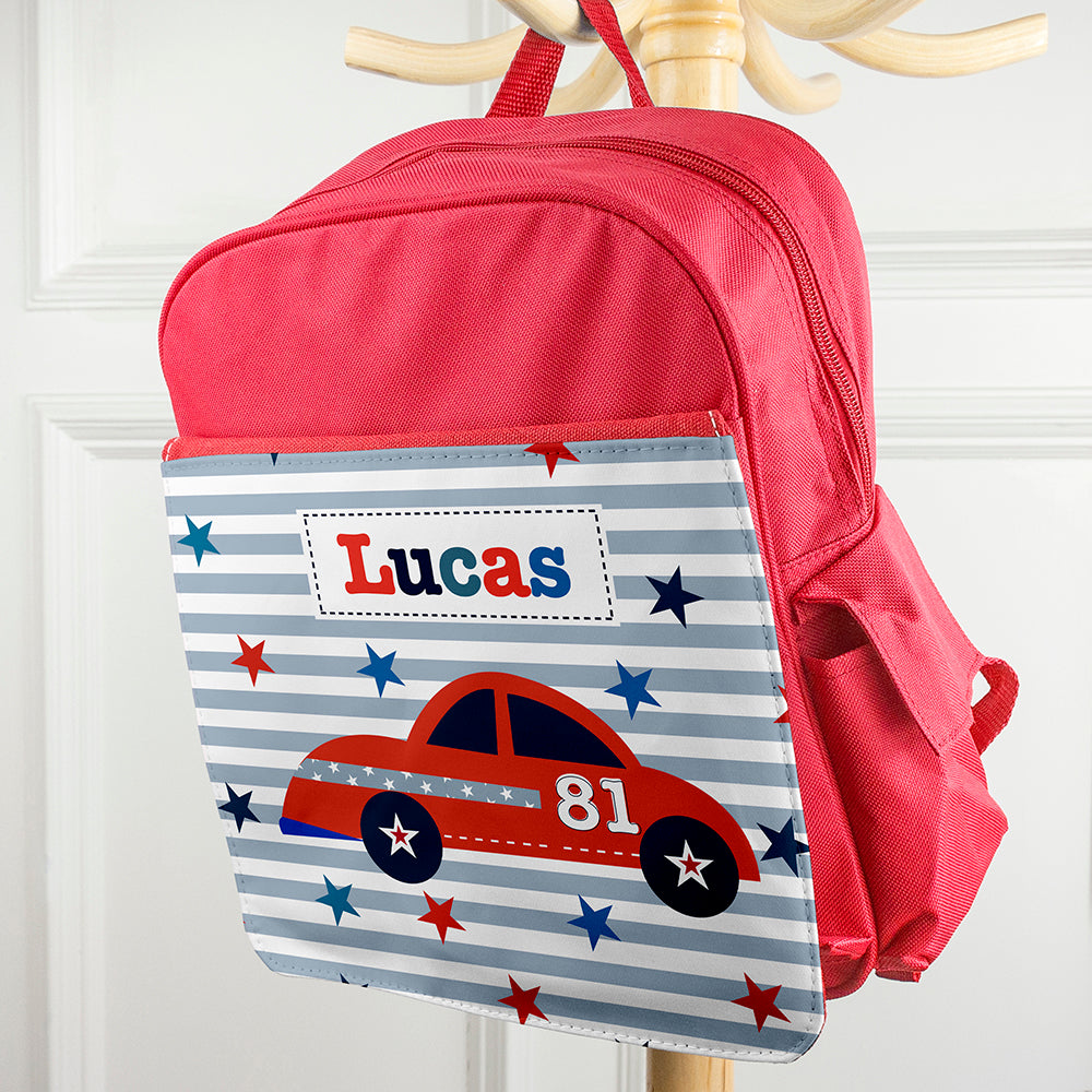 Personalised Boy's Red Mini Rucksack