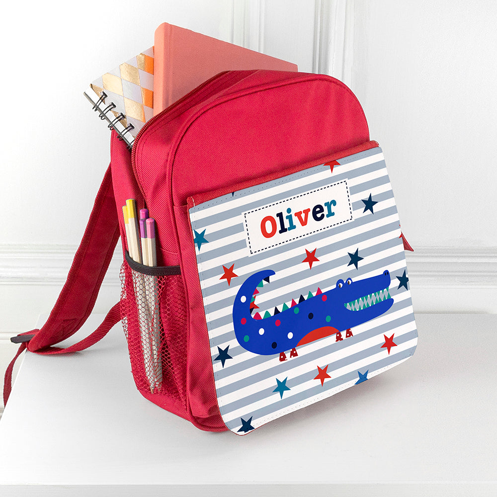 Personalised Boy's Red Mini Rucksack