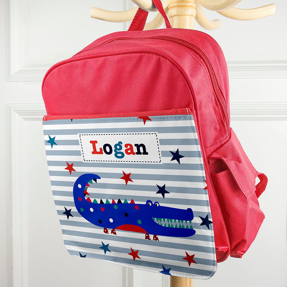 Personalised Boy's Red Mini Rucksack