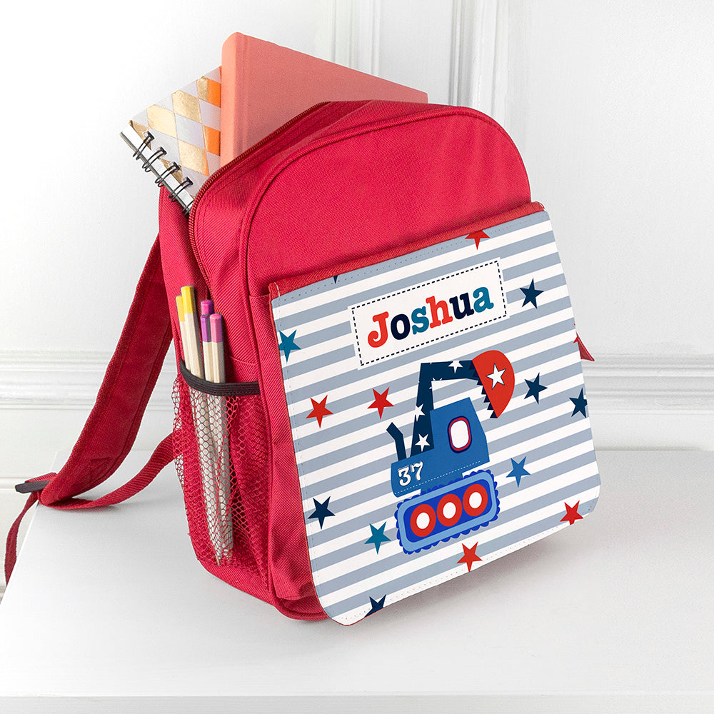 Personalised Boy's Red Mini Rucksack