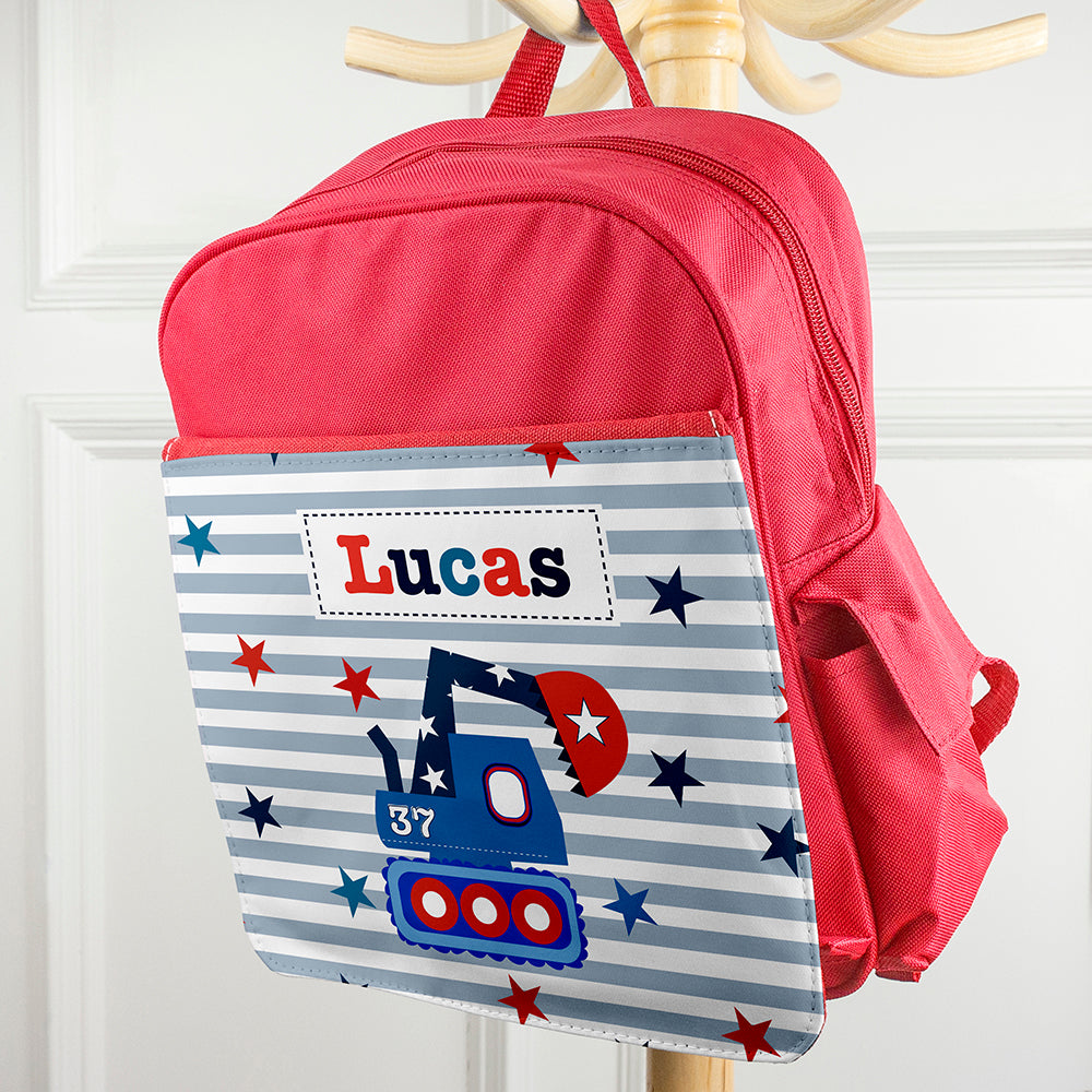 Personalised Boy's Red Mini Rucksack