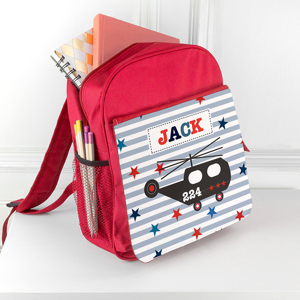 Personalised Boy's Red Mini Rucksack