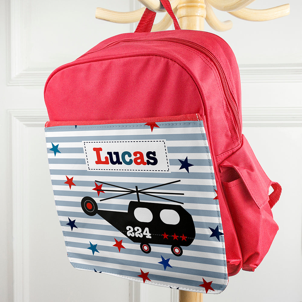 Personalised Boy's Red Mini Rucksack