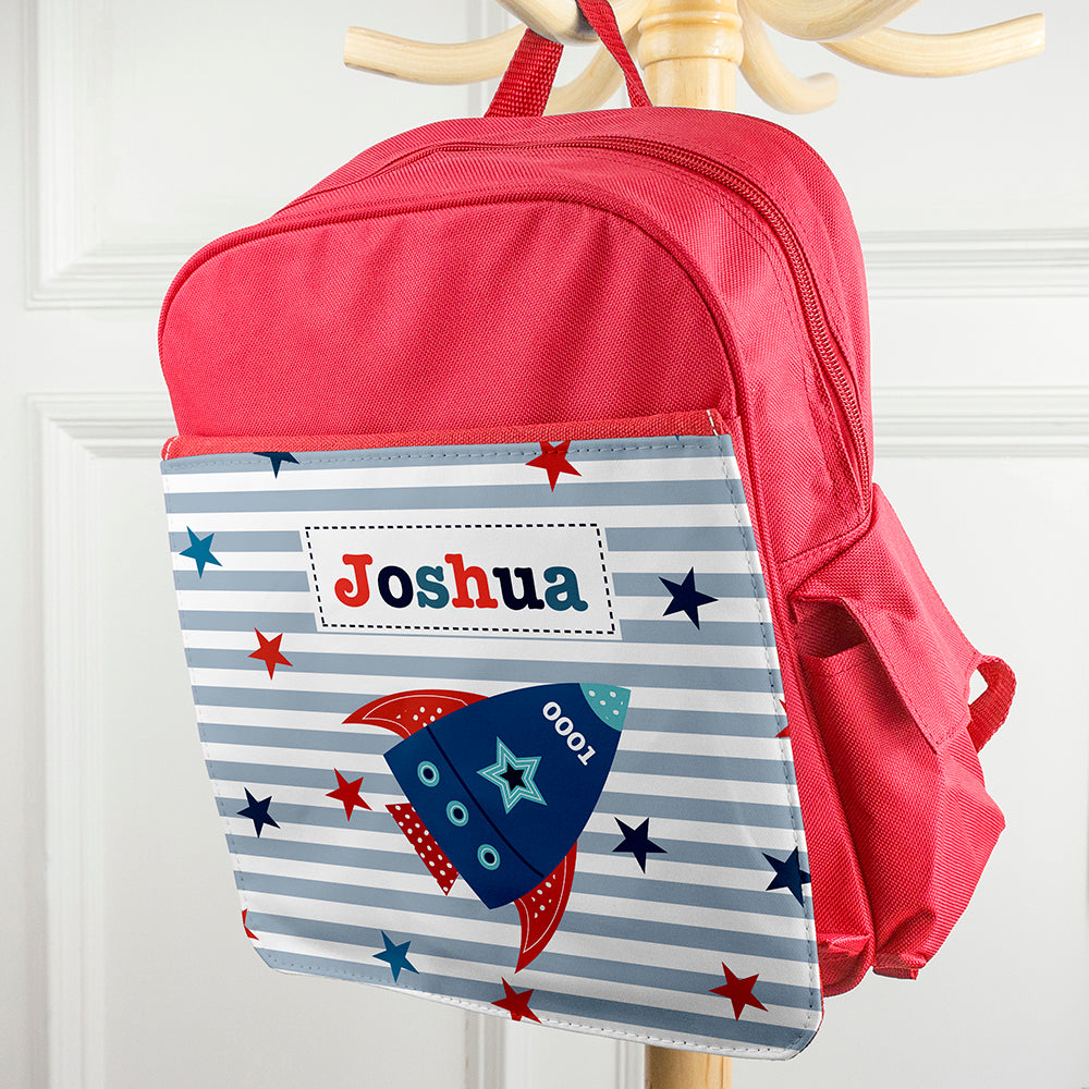 Personalised Boy's Red Mini Rucksack