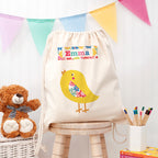 Personalised Singing Bird Cotton Nursery Bag