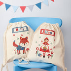 Personalised Playful Fox Cotton Nursery Bag