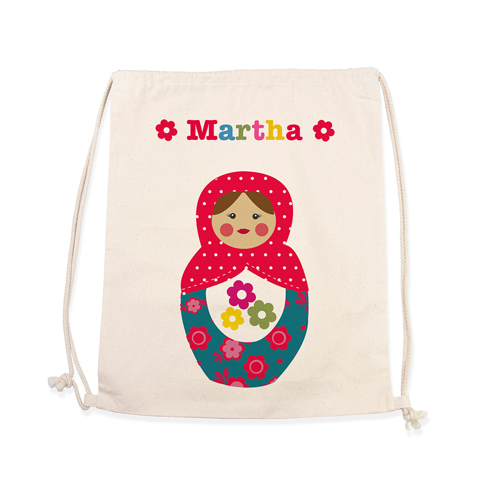 Personalised Girl's Cotton Nursery Bag
