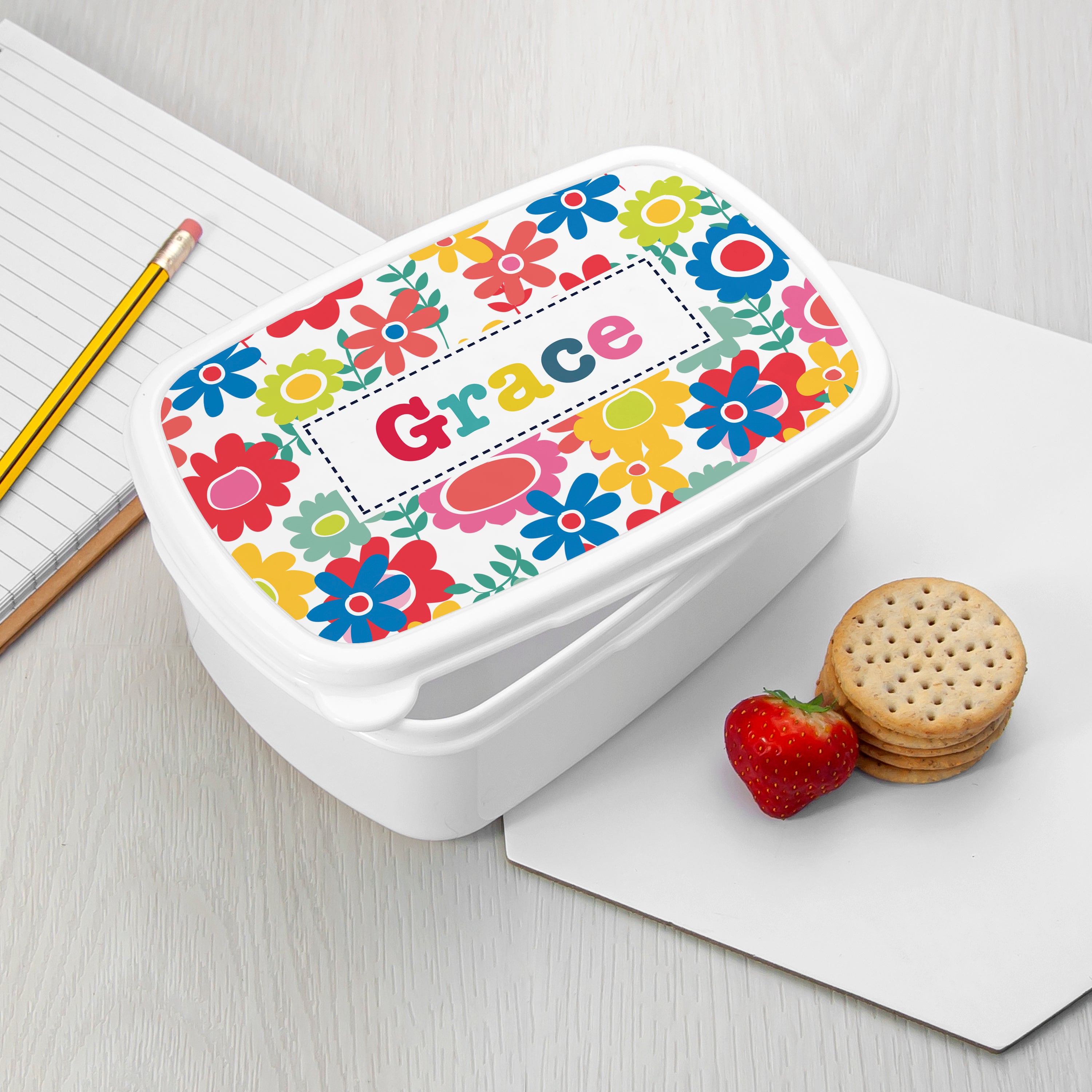 Personalised Girl's Patterned Lunch Box
