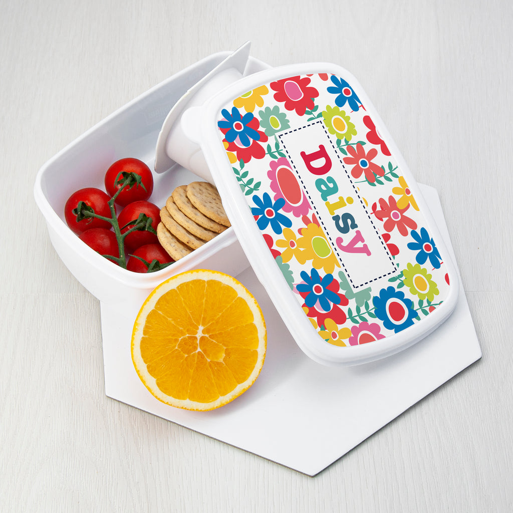 Personalised Girl's Patterned Lunch Box