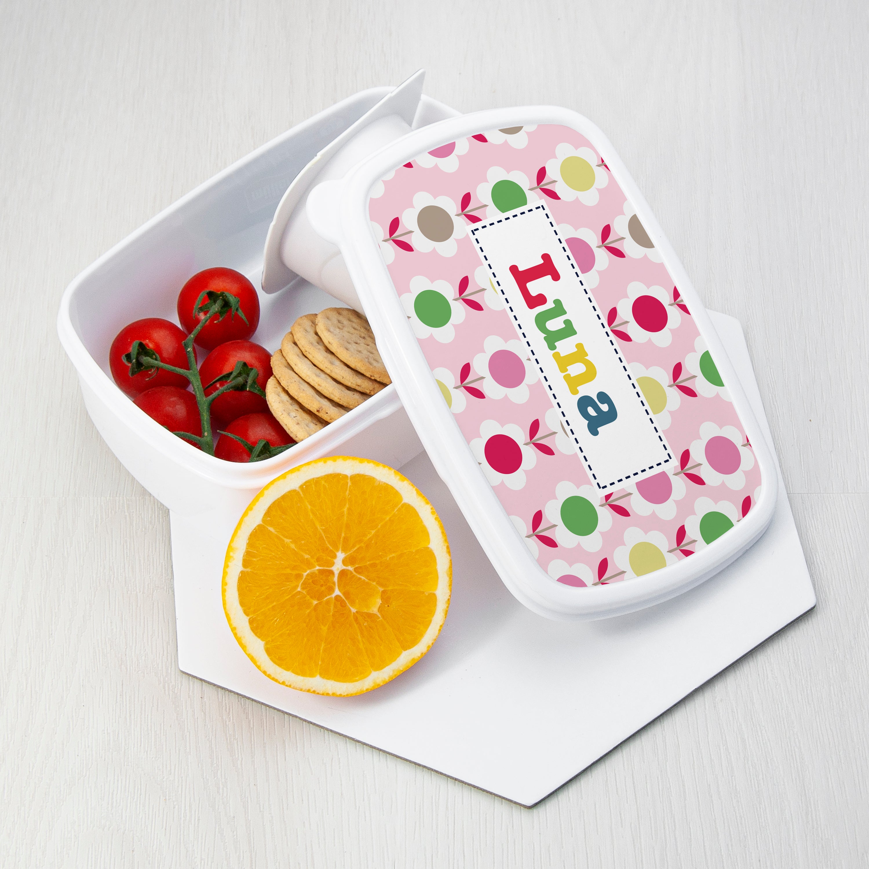 Personalised Girl's Patterned Lunch Box