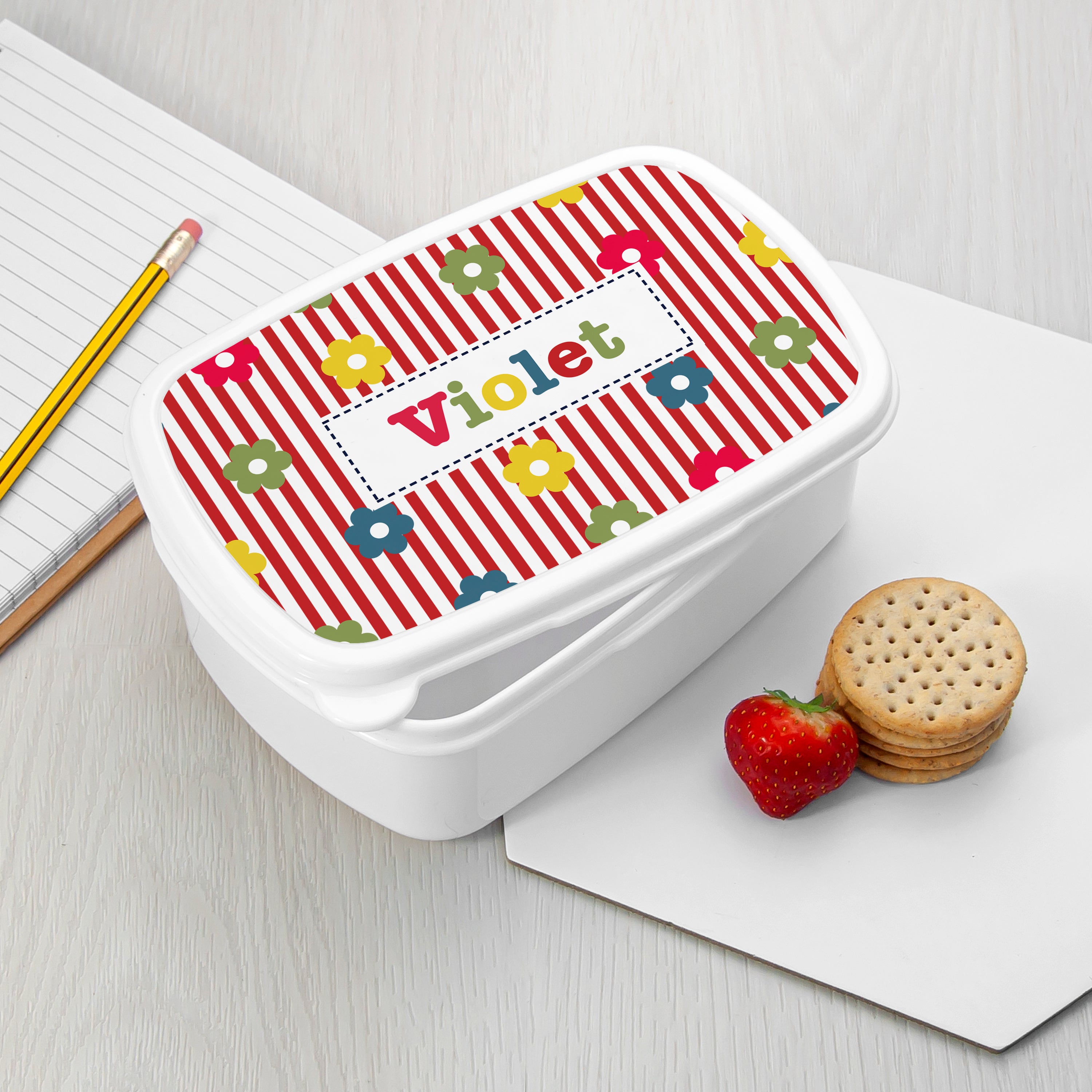 Personalised Girl's Patterned Lunch Box
