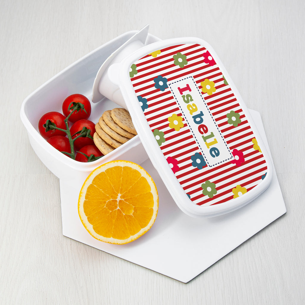 Personalised Girl's Patterned Lunch Box