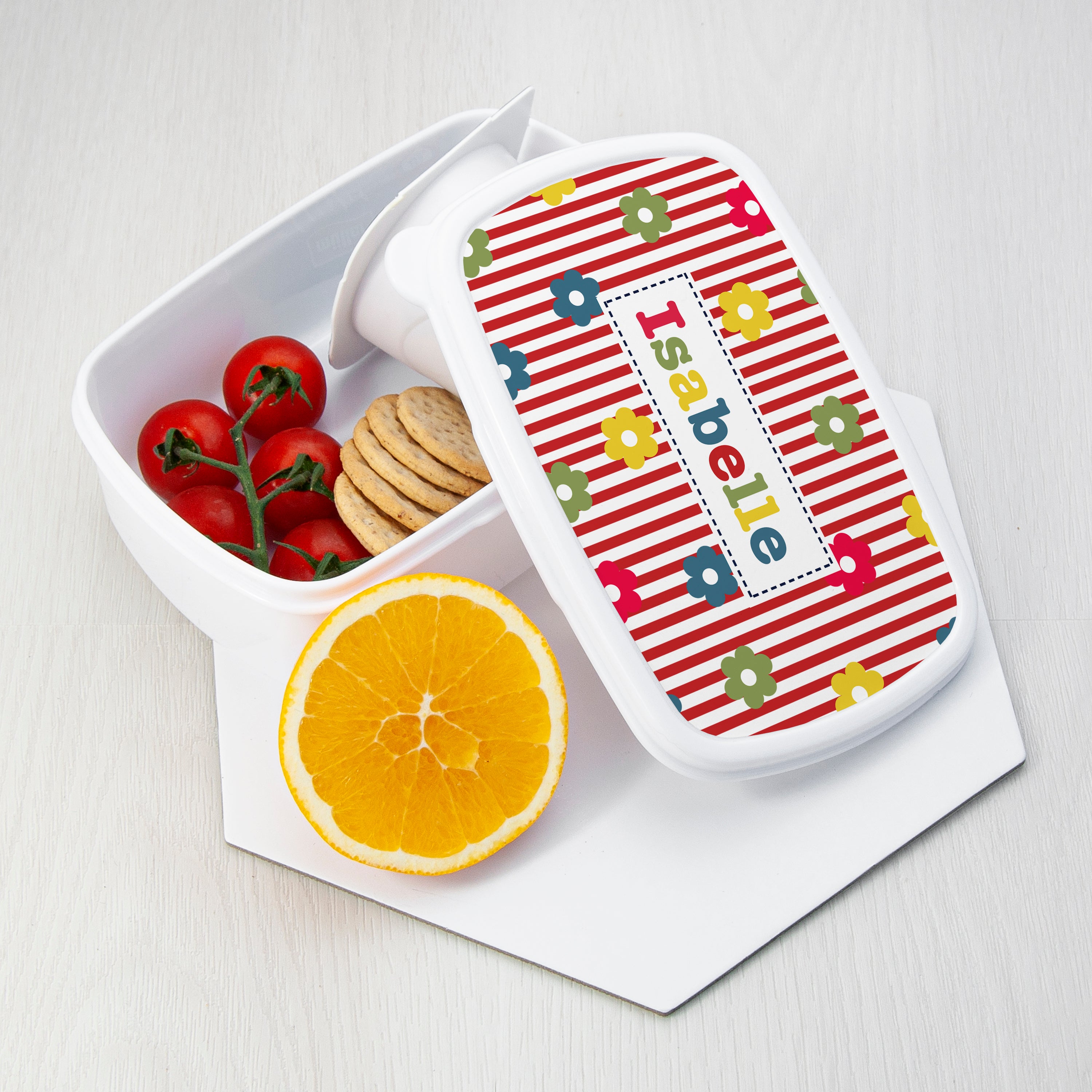 Personalised Girl's Patterned Lunch Box