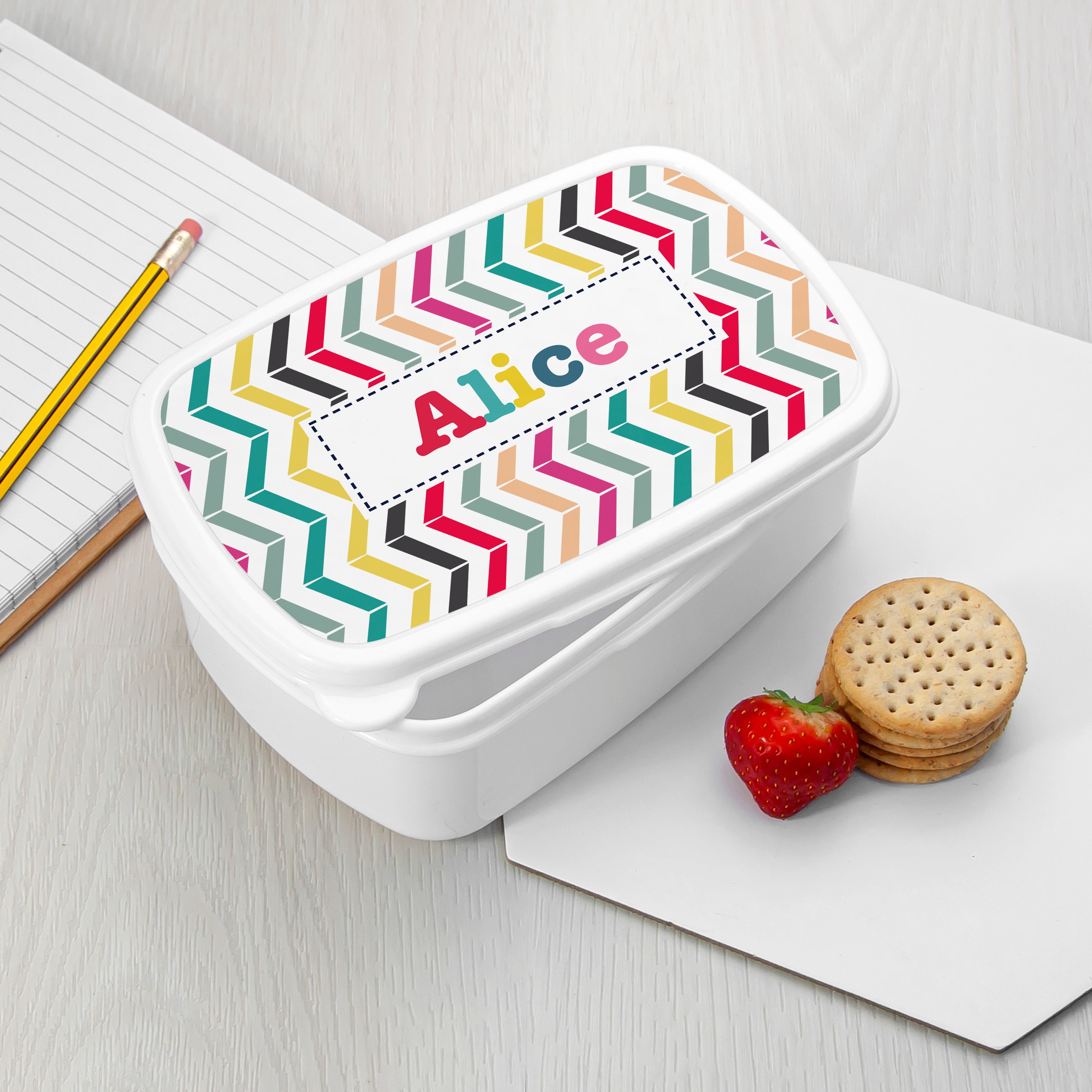 Personalised Girl's Patterned Lunch Box