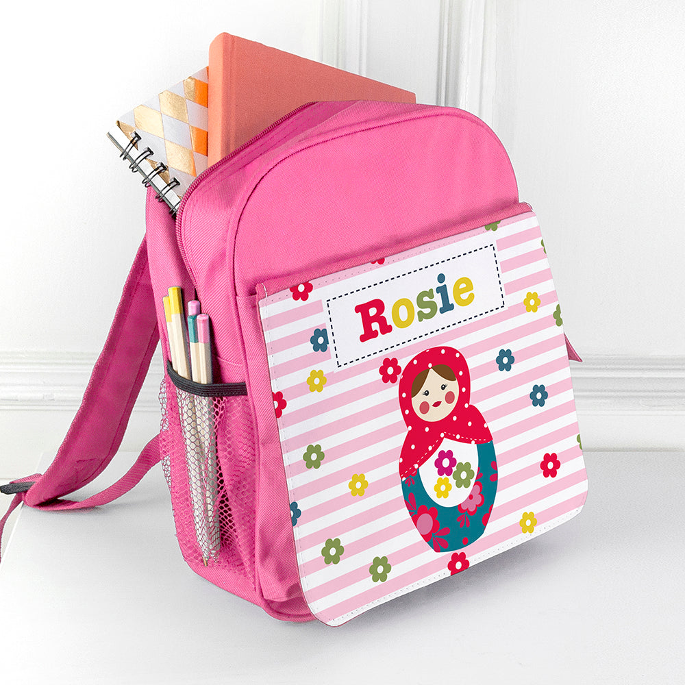 Personalised Girl's Pink Mini Rucksack