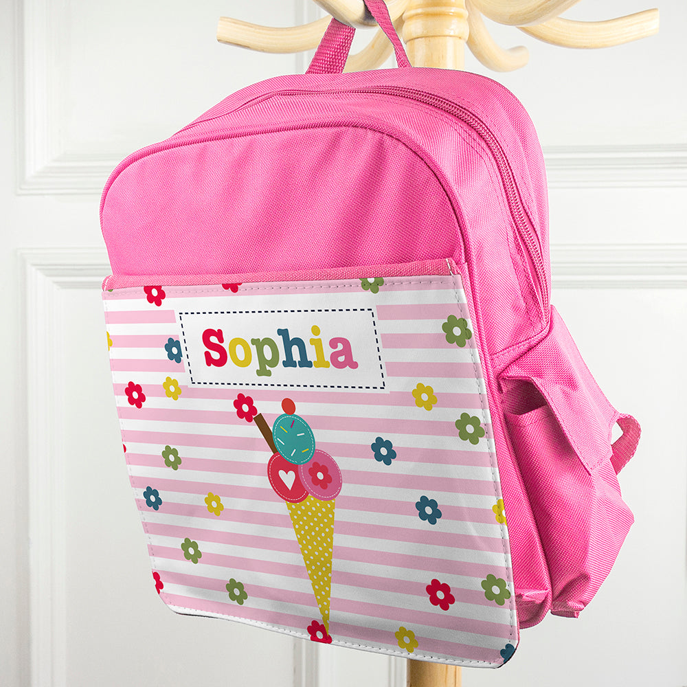 Personalised Girl's Pink Mini Rucksack