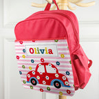 Personalised Girl's Red Mini Rucksack